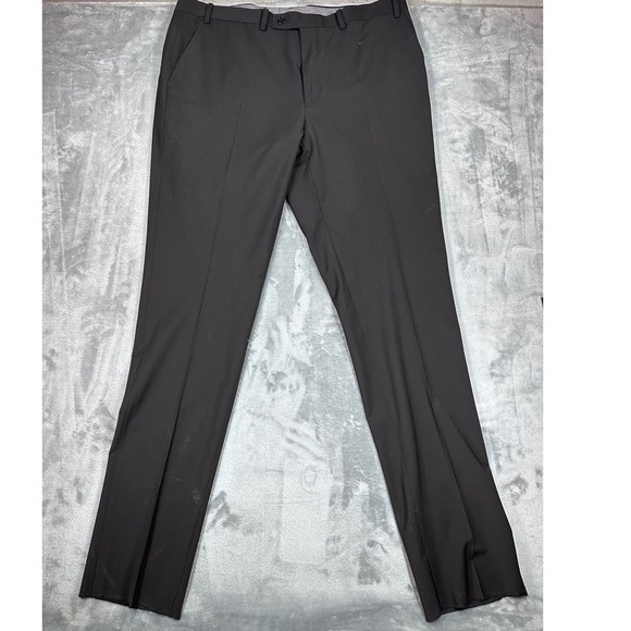 Calvin Klein Mens Black Wool Blend Dress Pants 39W 34L MRZZ25FY1300 M315831 F24 Calvin Klein Mens Black Wool Blend Dress Pants 39W 34L MRZZ25FY1300 M315831 F24